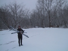 Erynn Carrying Skis